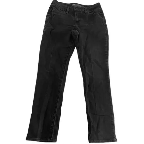 Levi's Jeans Womens 8/29 Black Bold Curve Mid Rise Straight Leg Stretch Denim - Picture 2 of 7